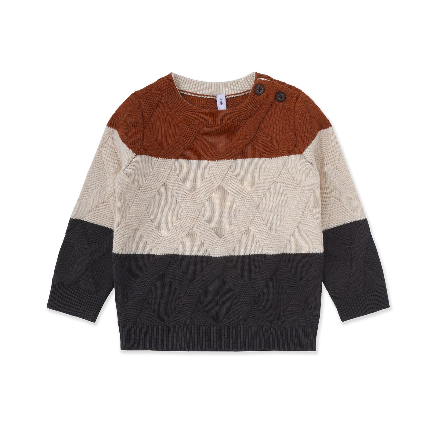 Argyle Colorblock Sweater 047 Beige / 3-6M