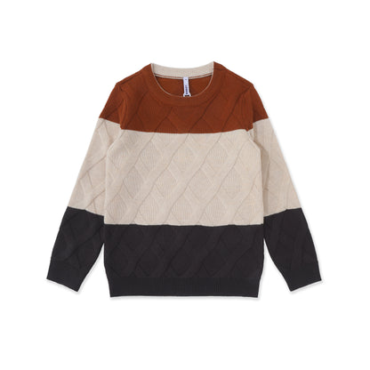 Argyle Colorblock Sweater 048 Beige / 14