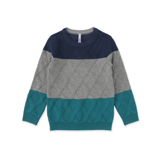 Argyle Colorblock Sweater 048 Blue / 14