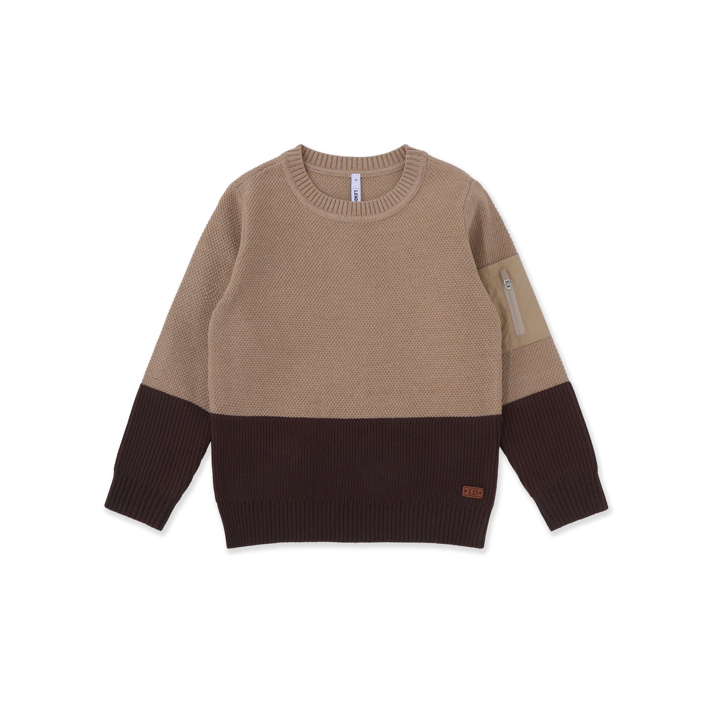 Colorblock Pocket Sweater 049 Beige / 14