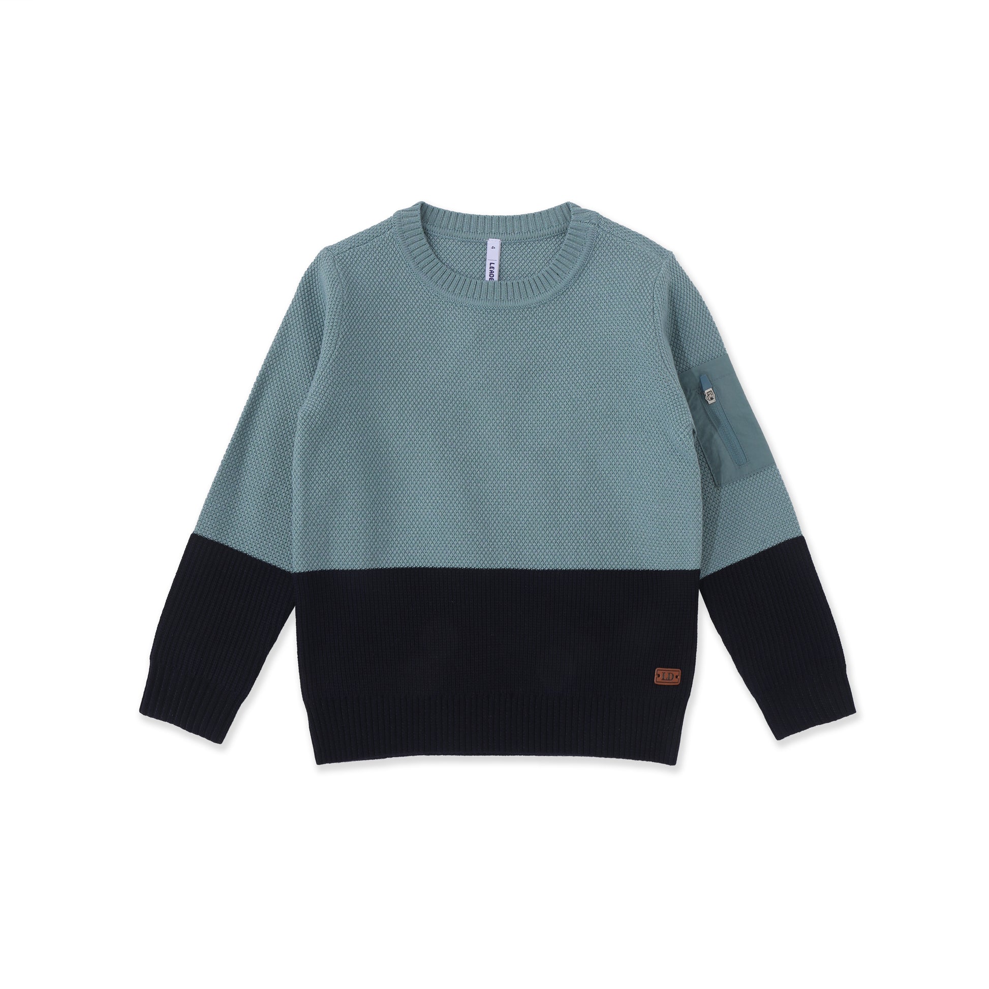 Colorblock Pocket Sweater 049 Light Blue / 14