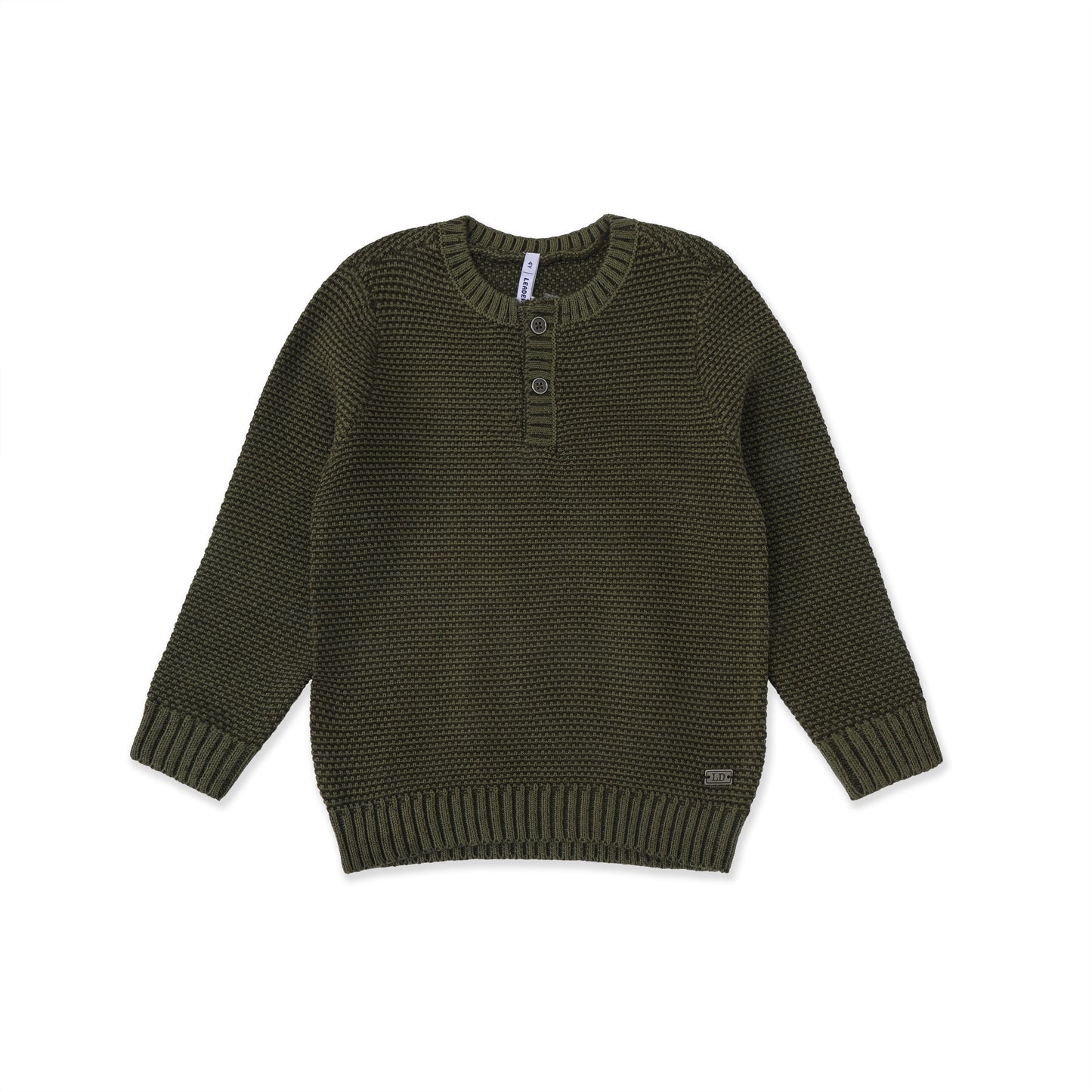 Zip Neck Rib Sweater 051 Green / 16