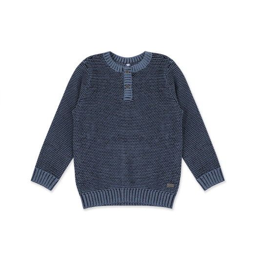 Zip Neck Rib Sweater 051 Blue / 16
