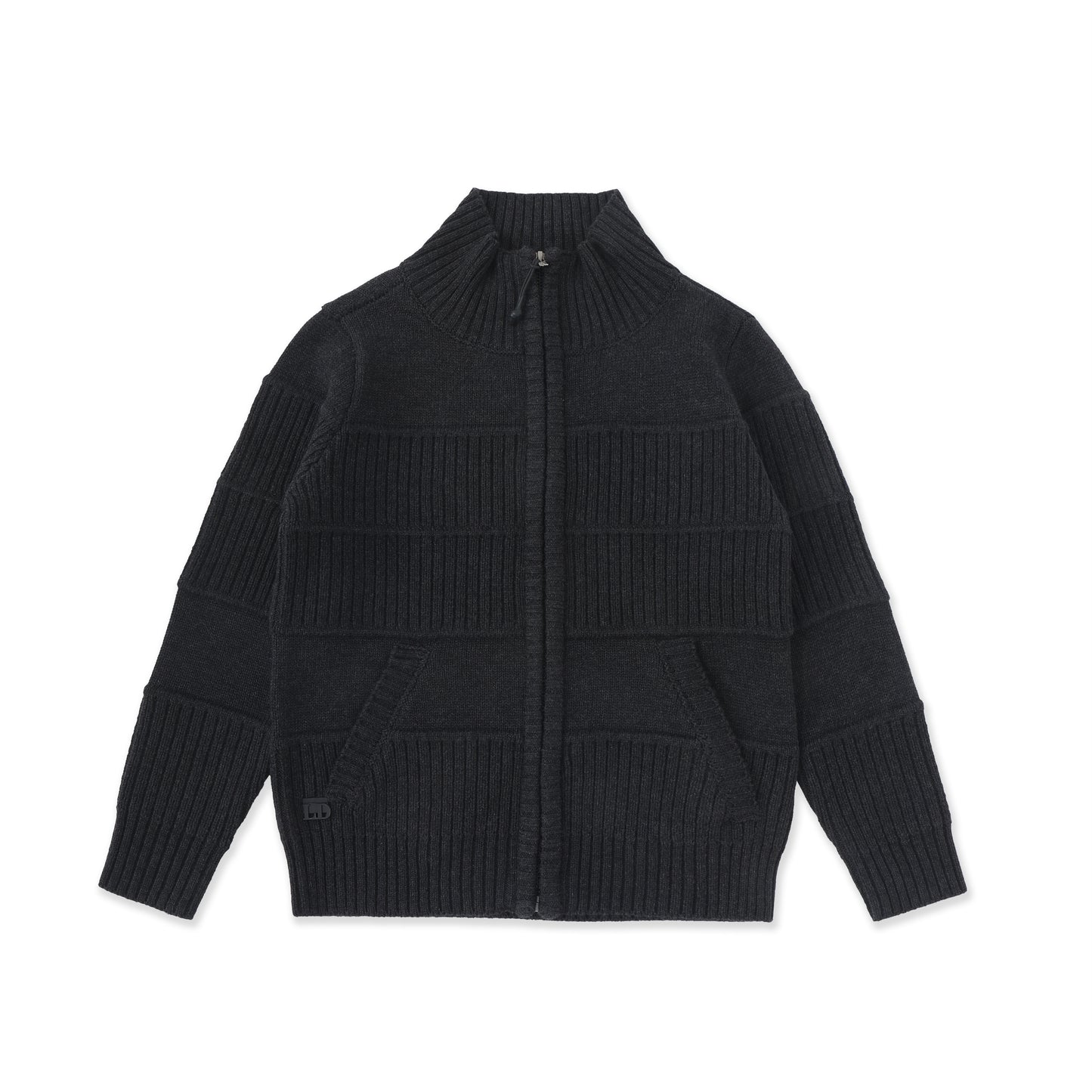Ribbed Chest Patch Sweater 053 Dark Grey / 12
