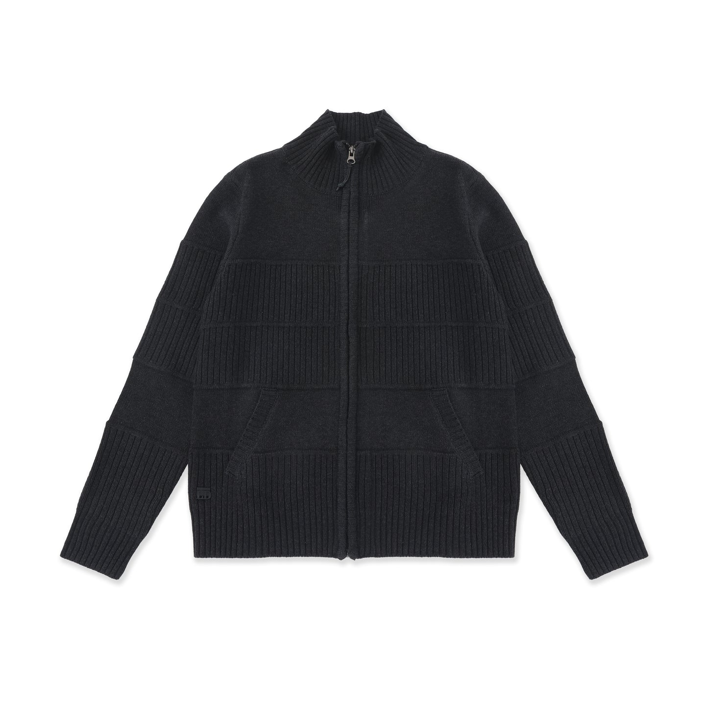 Ribbed Chest Patch Sweater 054 Dark Grey / 20