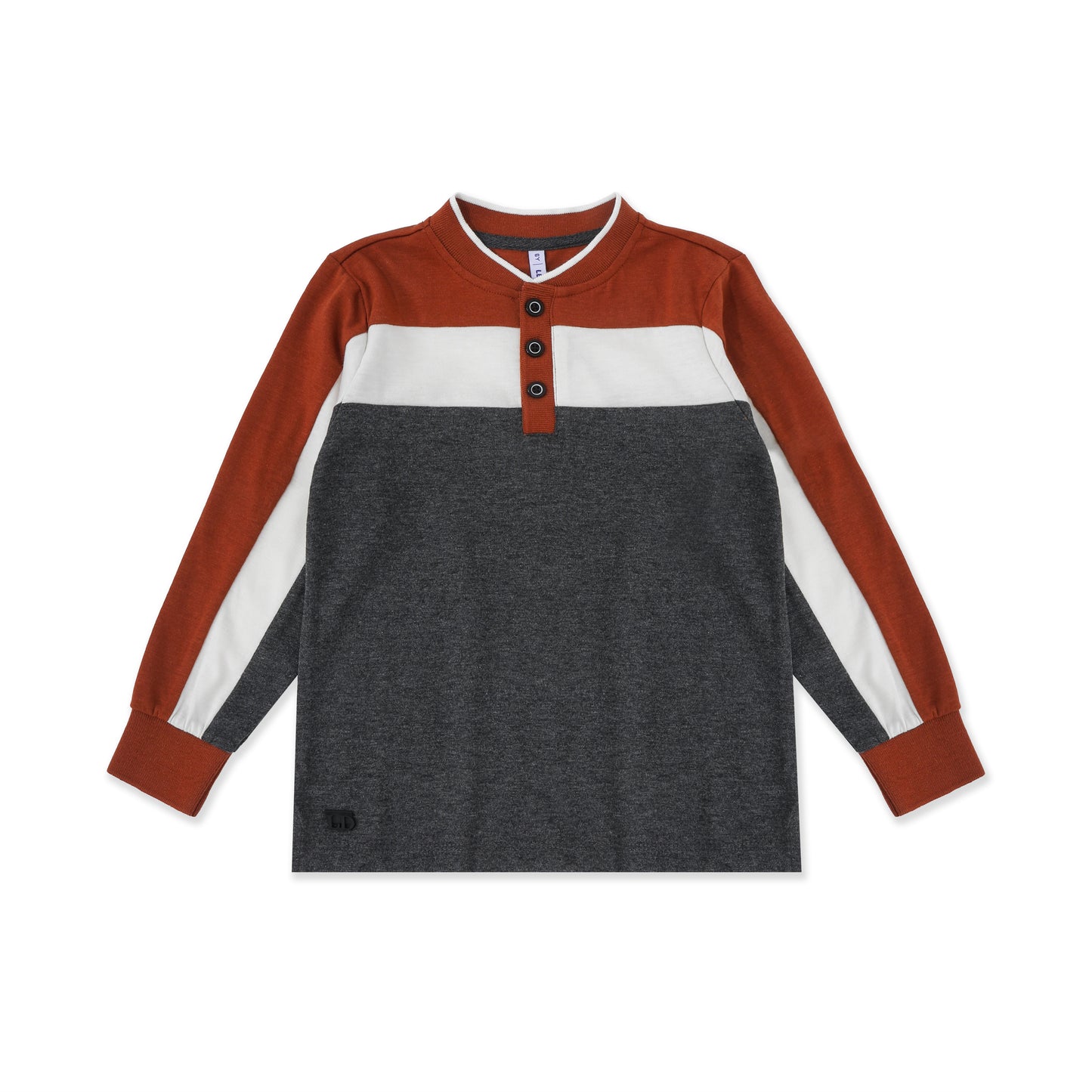 Colorblock Henley Tee 056 Dark Grey / 16