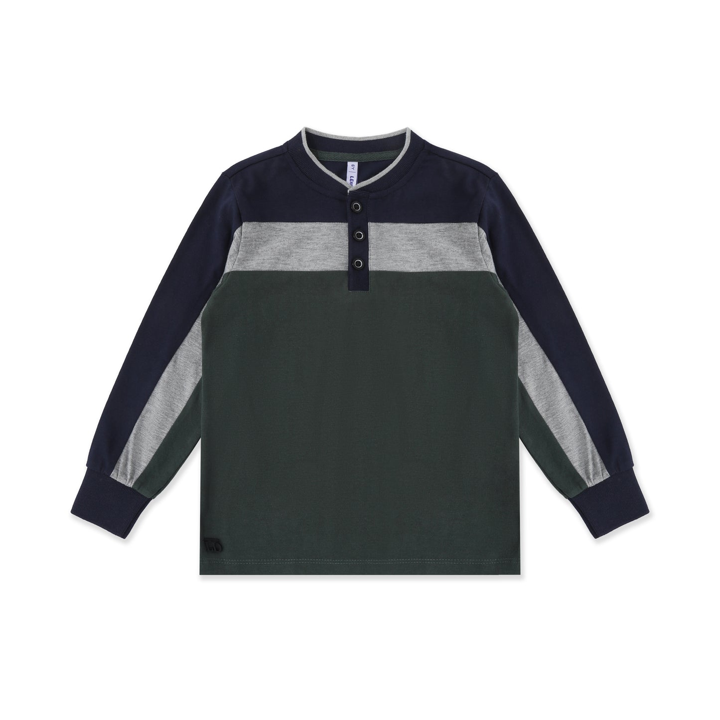 Colorblock Henley Tee 056 Green / 16