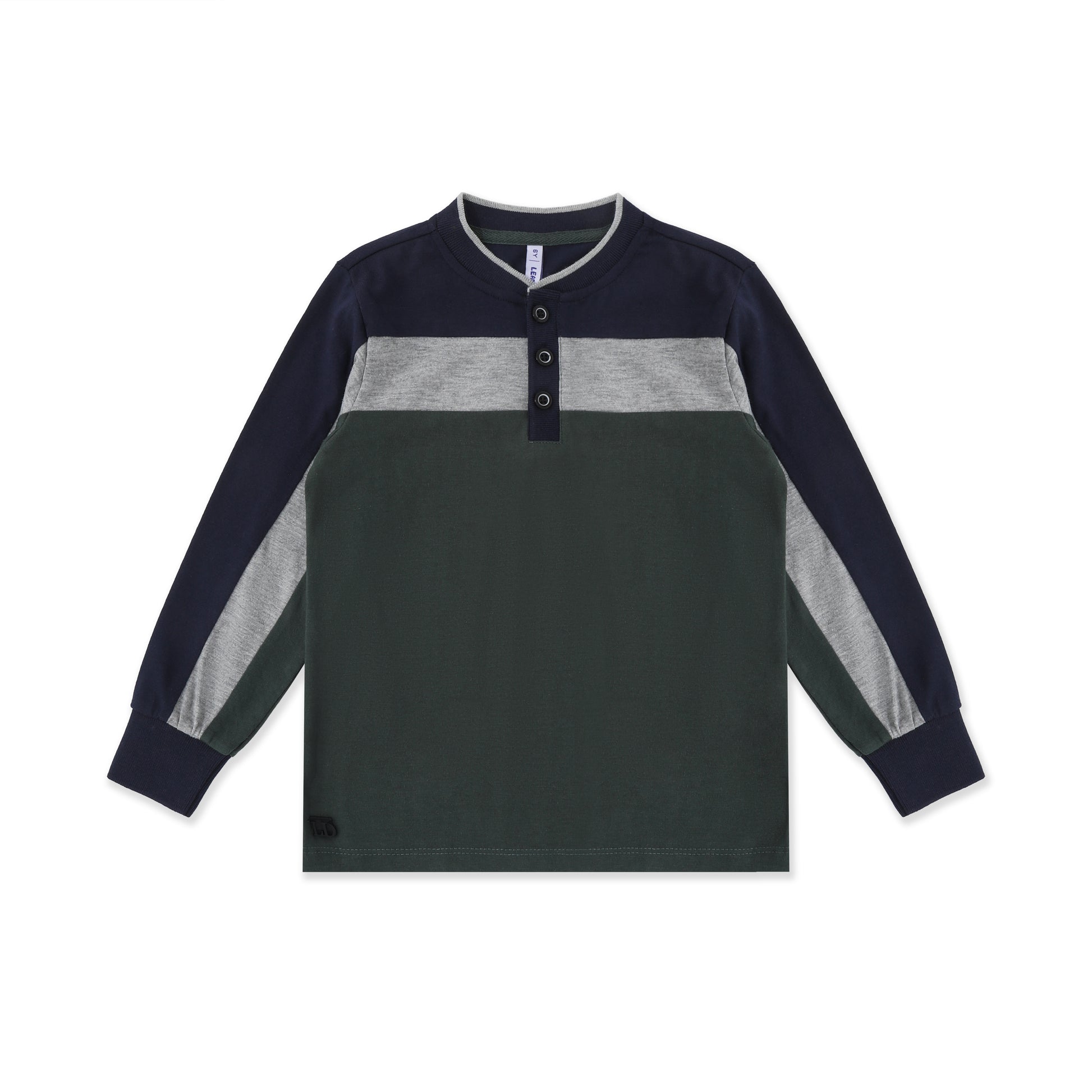 Colorblock Henley Tee 056 Green / 16