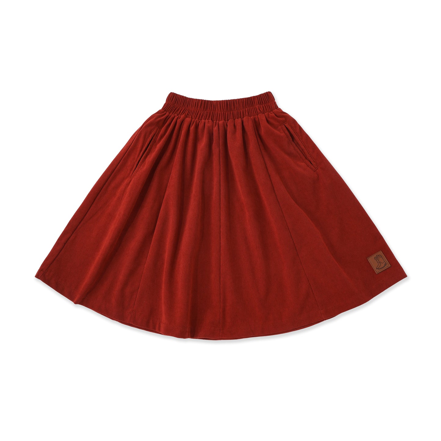 Corduroy Flared Skirt 058 Maroon / 16