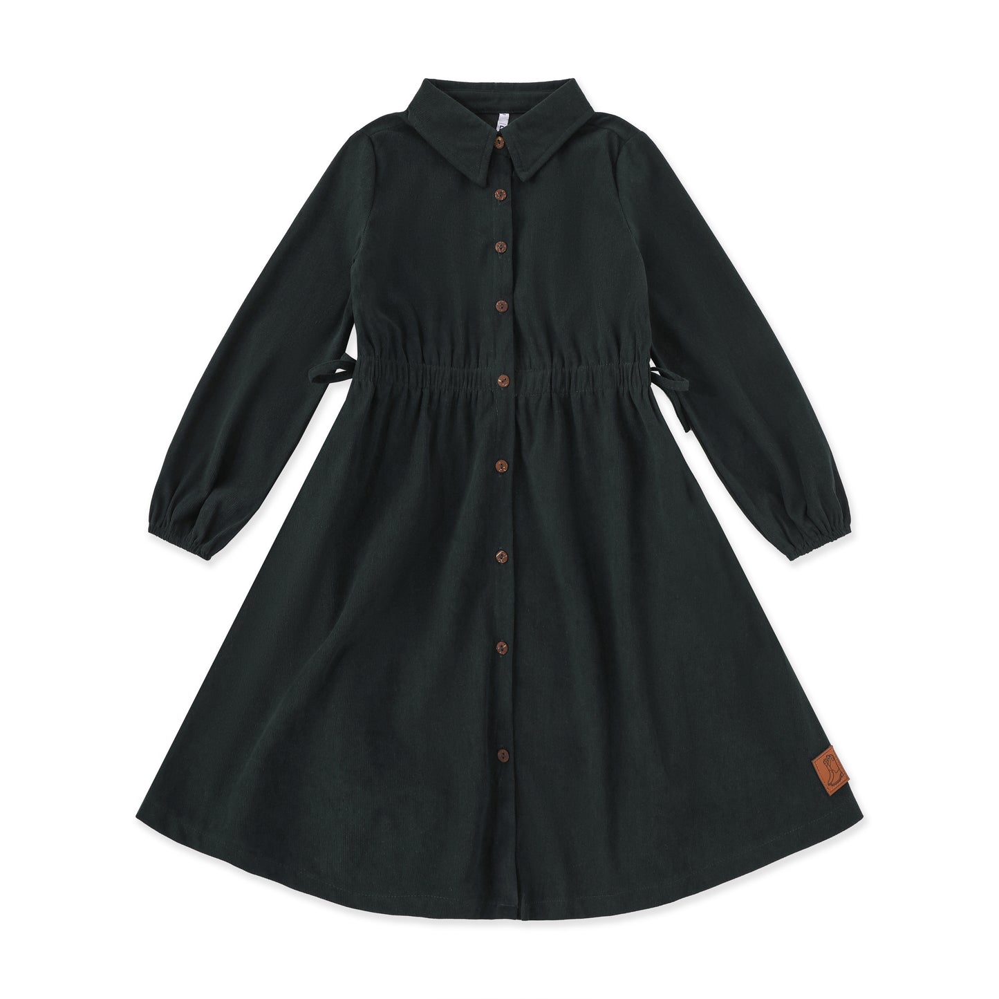 Button-Down Corduroy Shirt Dress 060 Green / 16