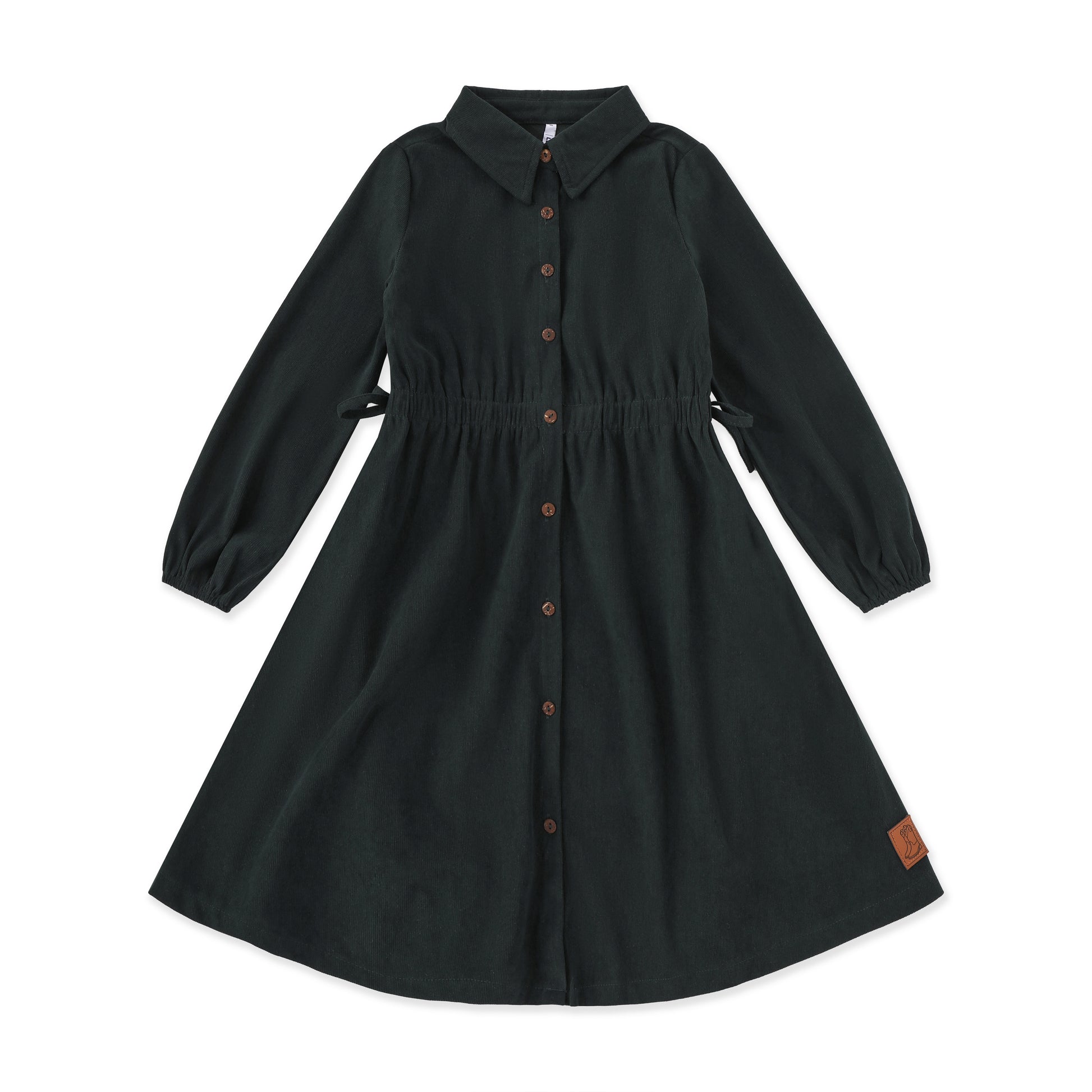 Button-Down Corduroy Shirt Dress 060 Green / 16