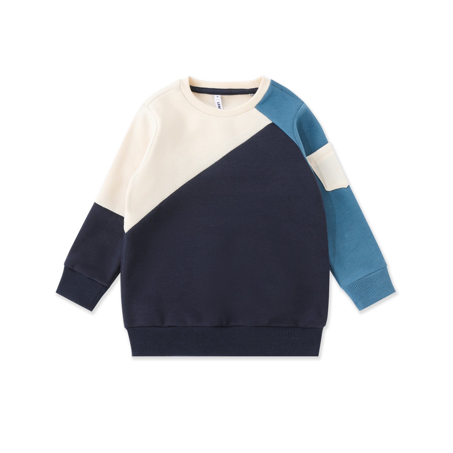Color block pocket sweatshirt 076 Navy / 16