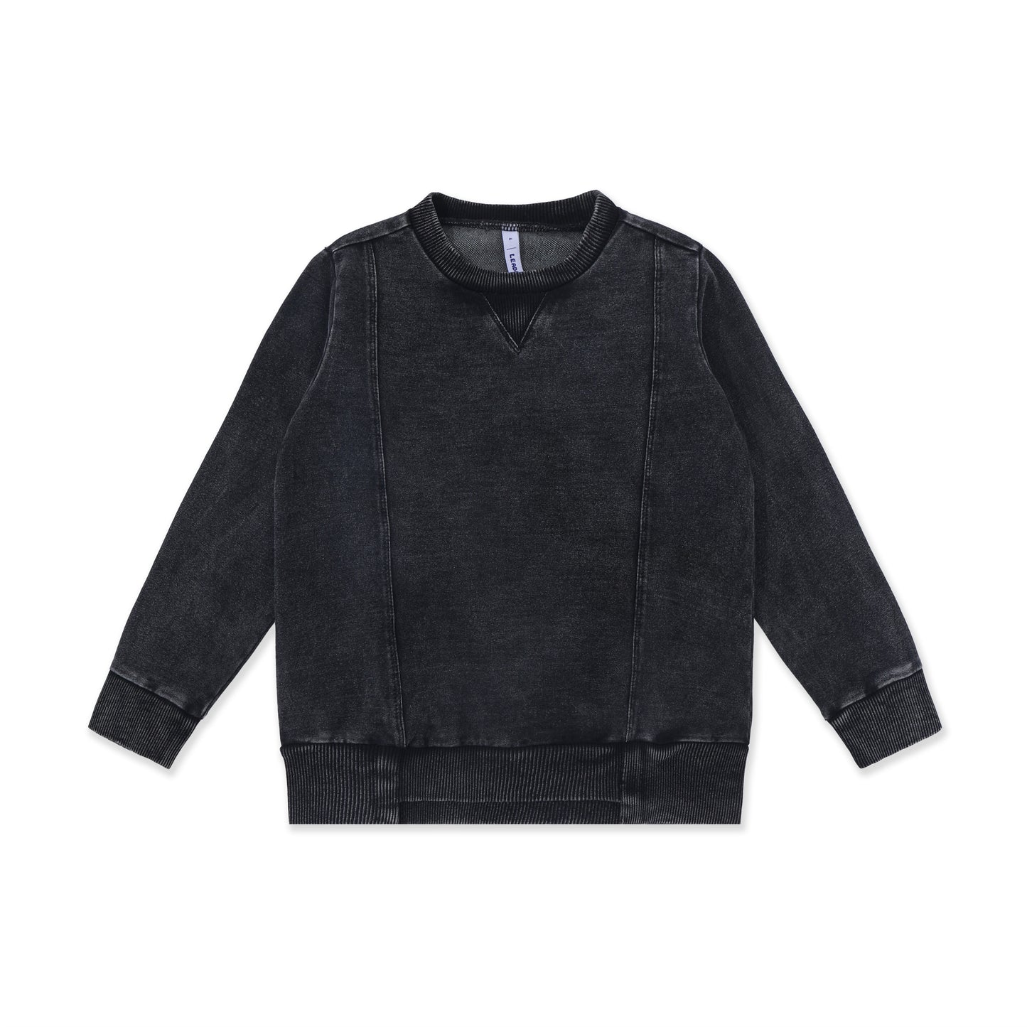 Acid Wash Crewneck Sweatshirt 240 Black / 12