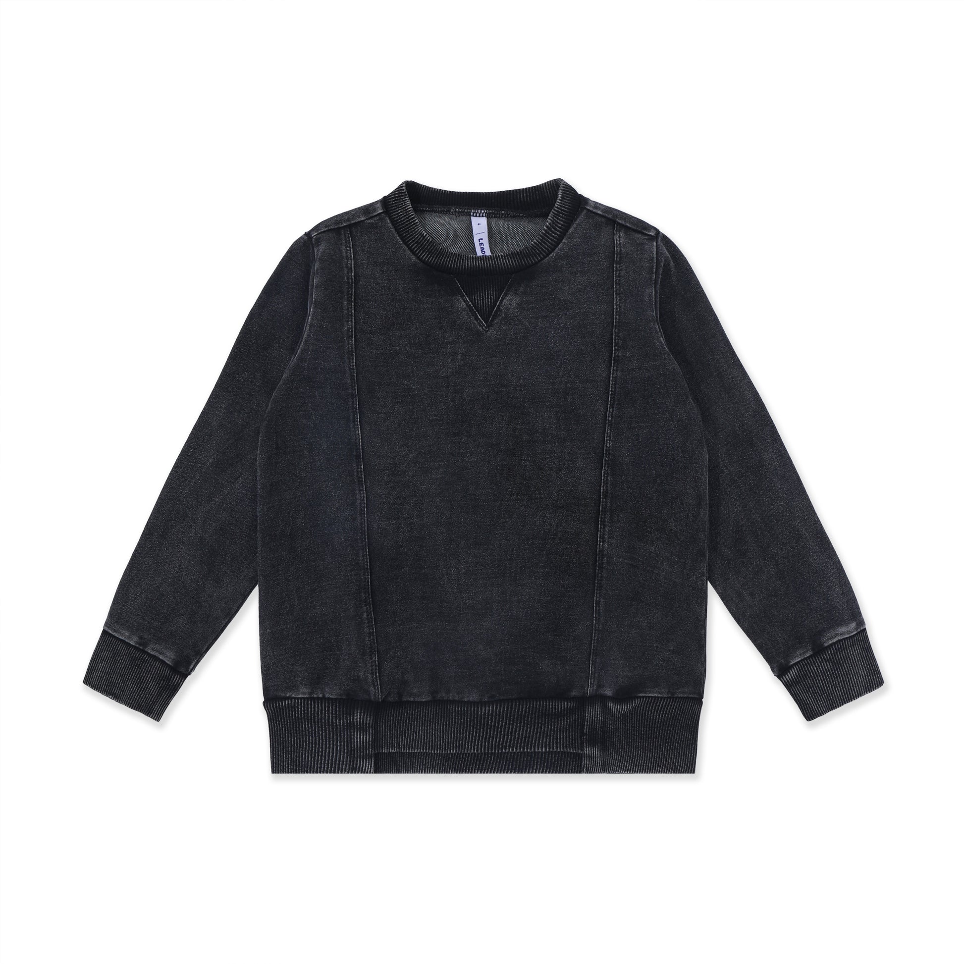 Acid Wash Crewneck Sweatshirt 240 Black / 12