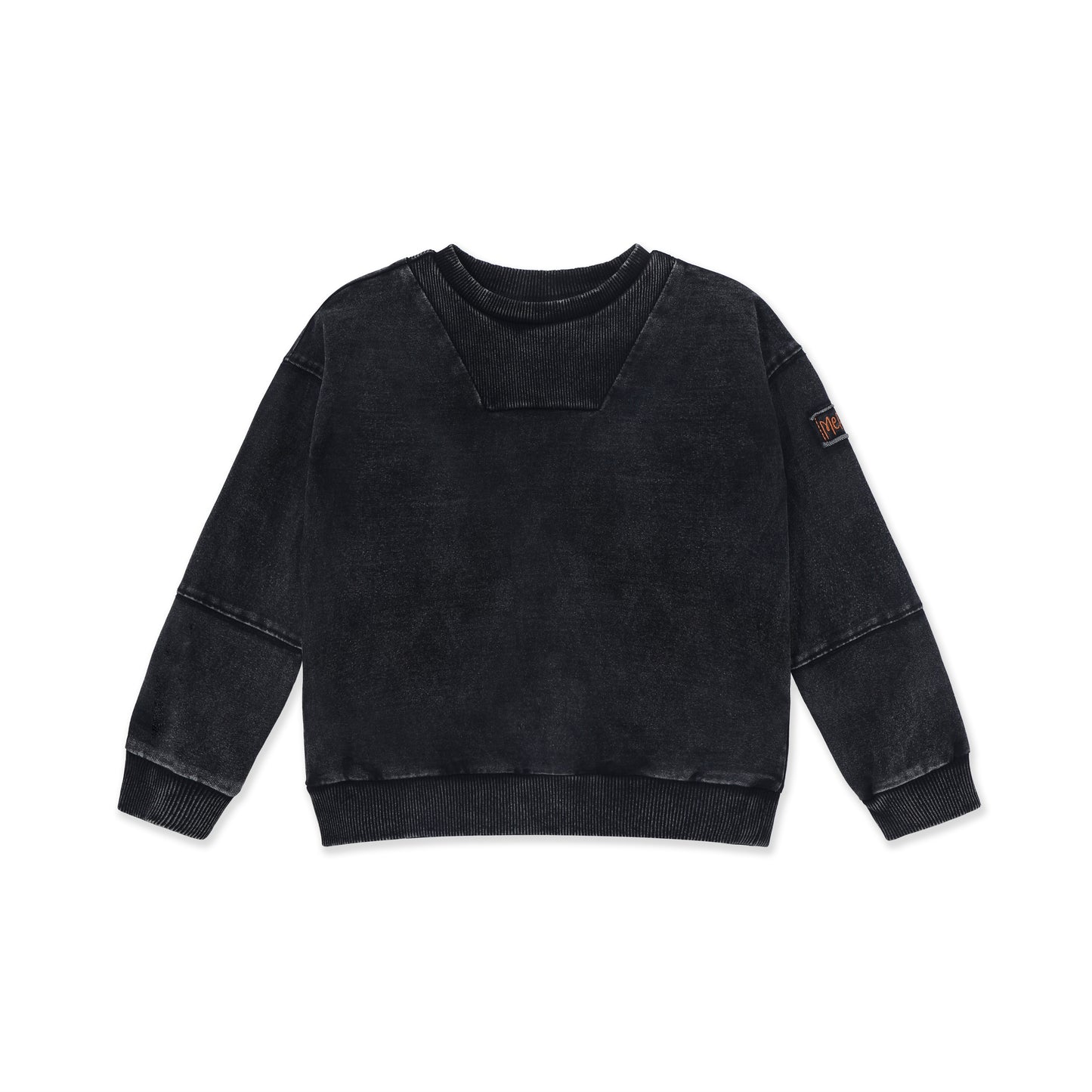 Acid Wash V-Neck Pullover 241 Black / 8