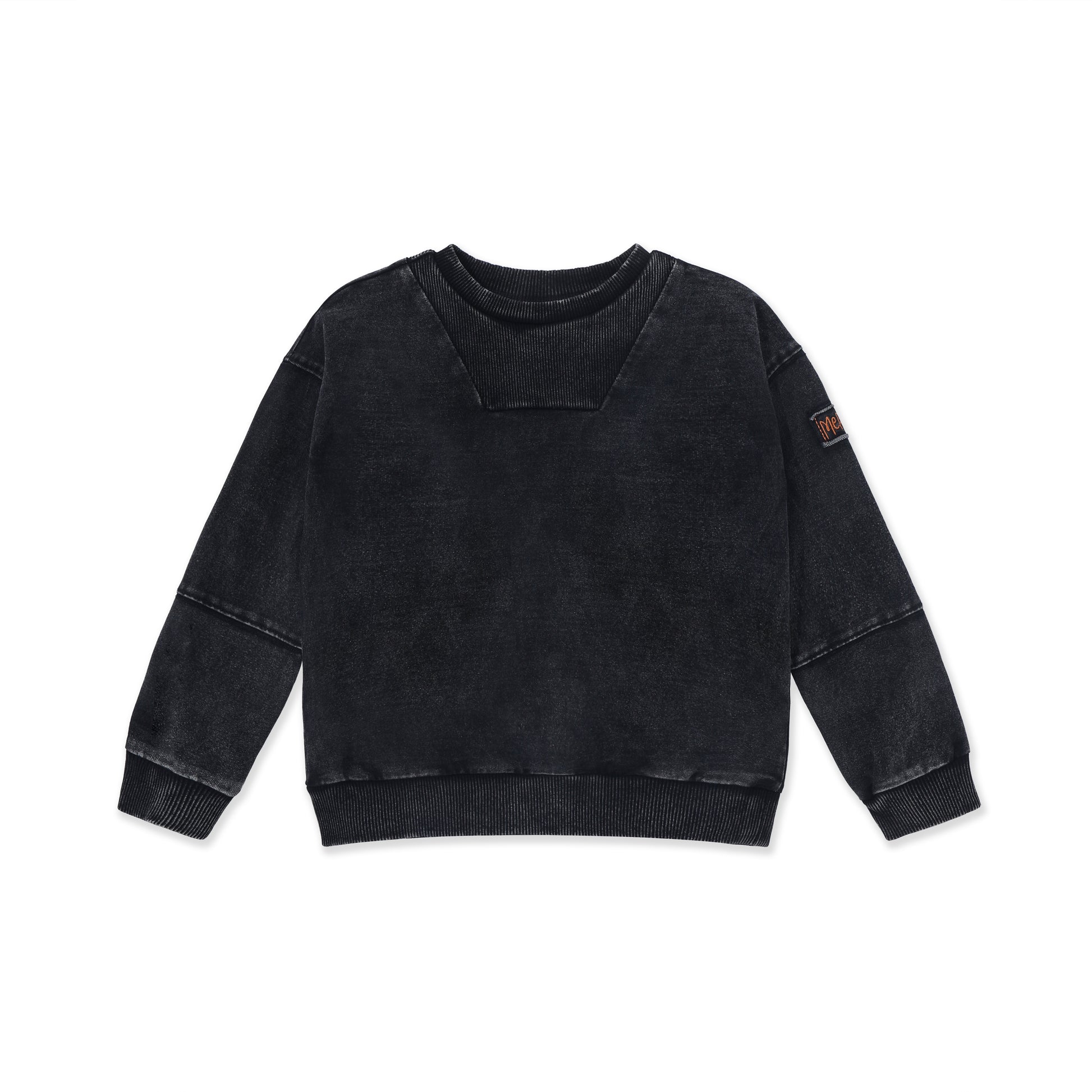 Acid Wash V-Neck Pullover 241 Black / 8