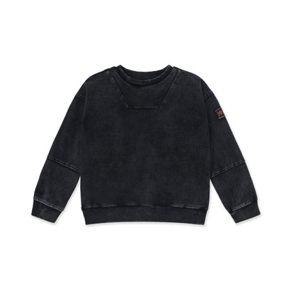 Acid Wash V-Neck Pullover 241