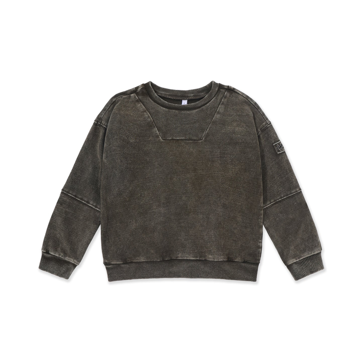 Acid Wash V-Neck Pullover 241 Green / 8
