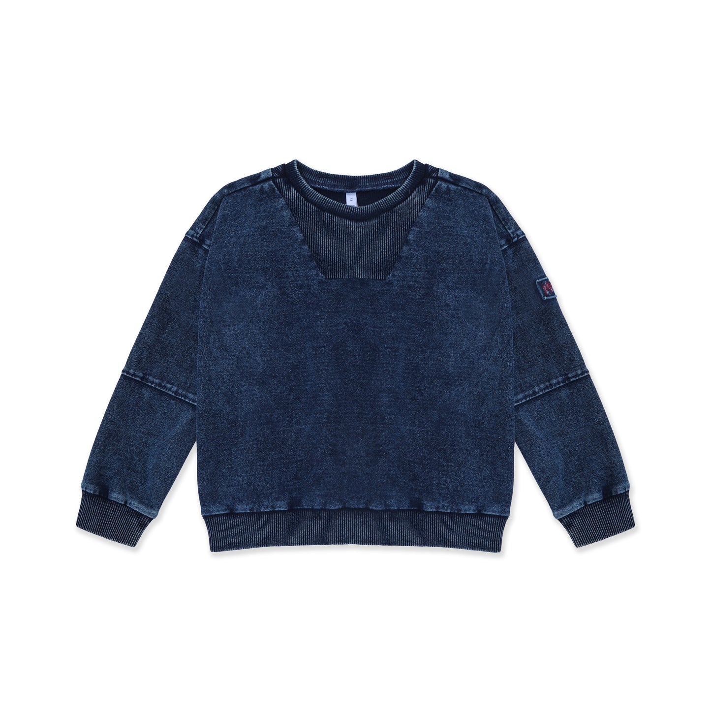 Acid Wash V-Neck Pullover 241