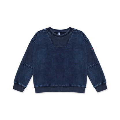 Acid Wash V-Neck Pullover 241
