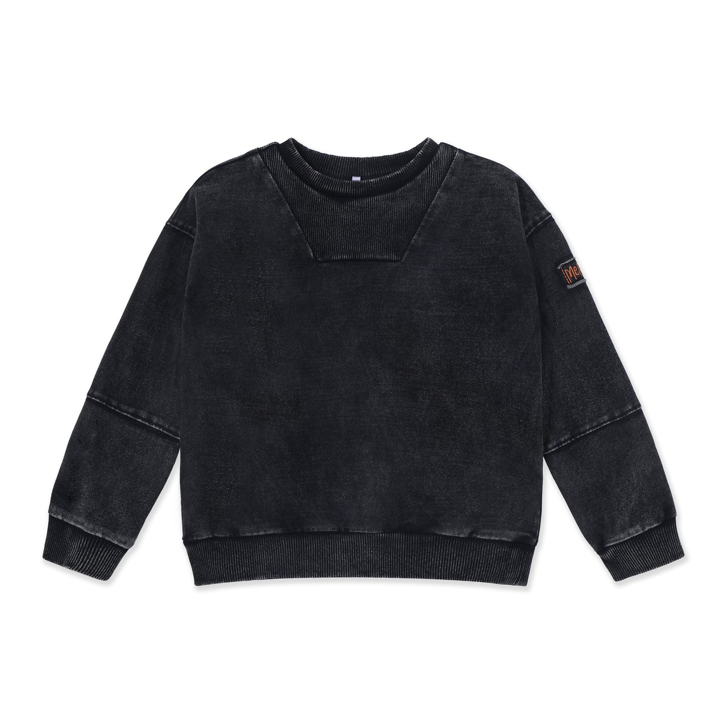 Acid Wash Crewneck Sweatshirt — Teens 242 Black / 16