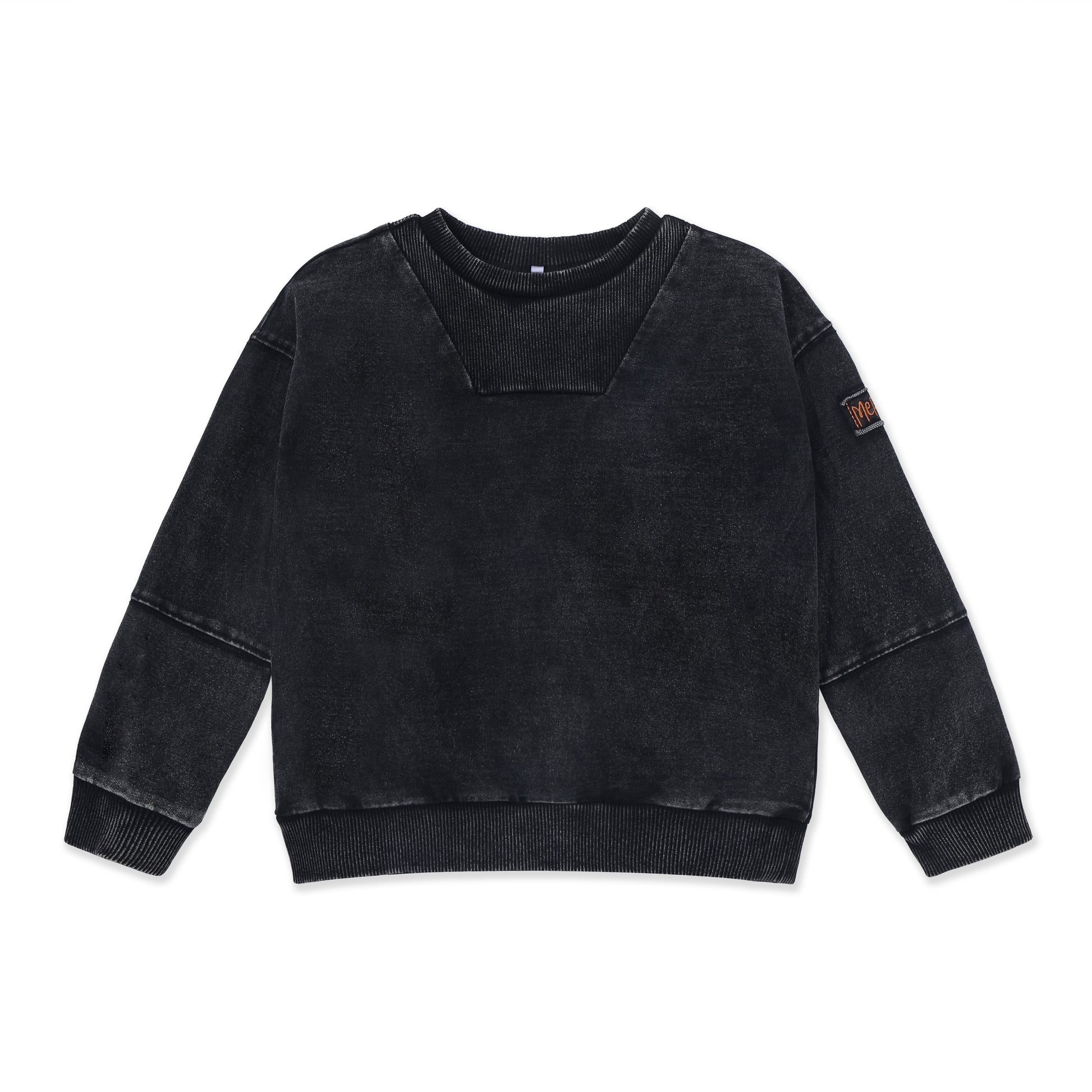 Acid Wash Crewneck Sweatshirt — Teens 242 Black / 16