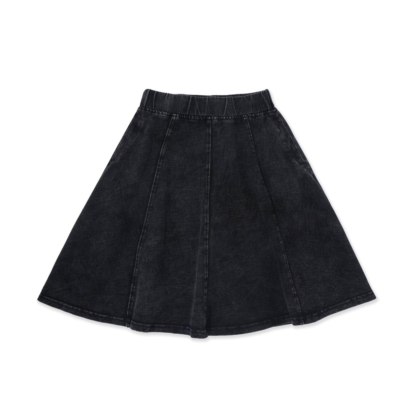 Acid Wash Panel Skirt — Teens 244 Black / 16