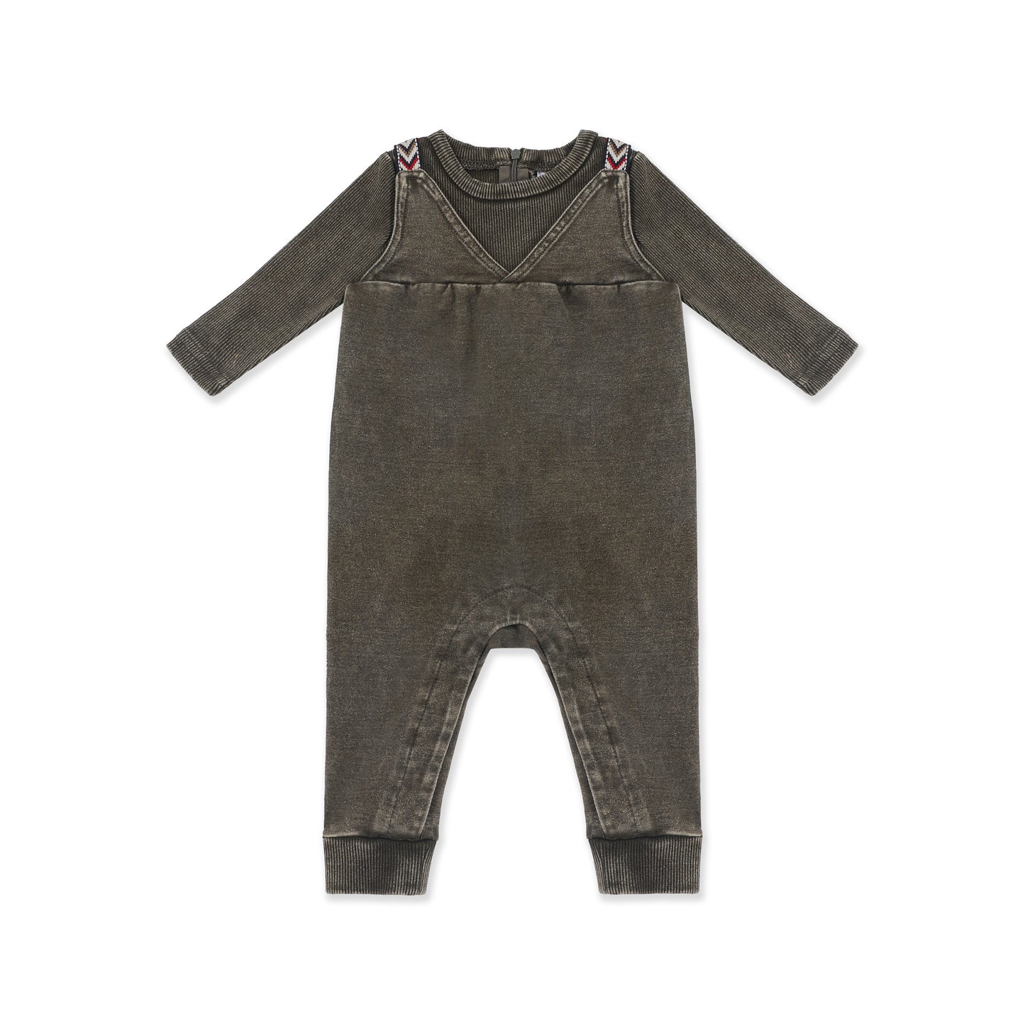 Acid Wash One-Piece Romper 245 Green / 3-6M