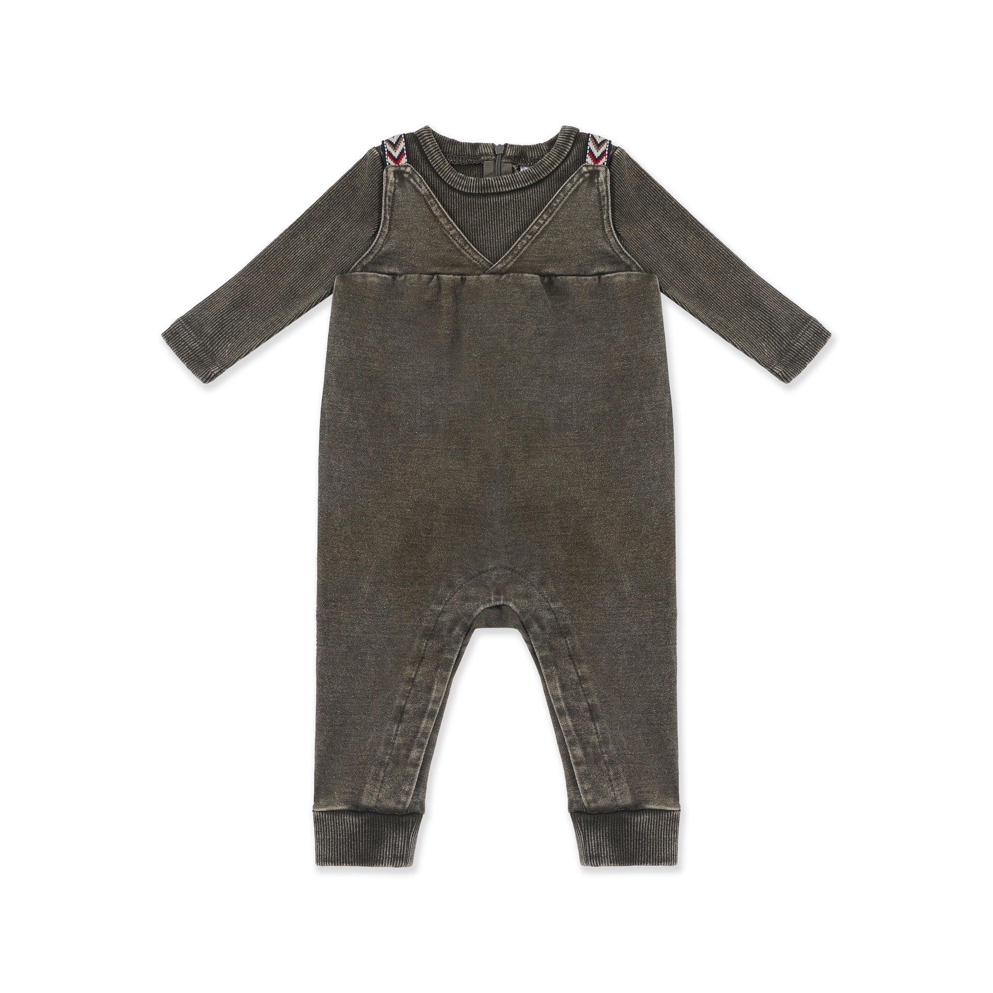 Acid Wash One-Piece Romper 245 Green / 3-6M