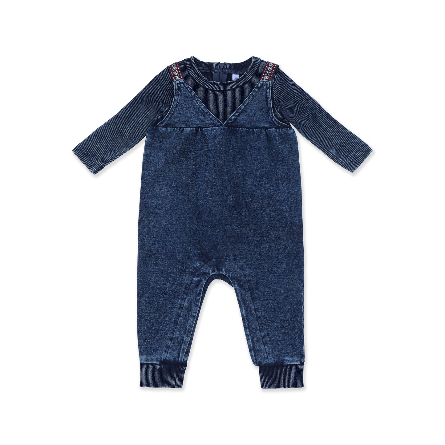 Acid Wash One-Piece Romper 245 Blue / 3-6M