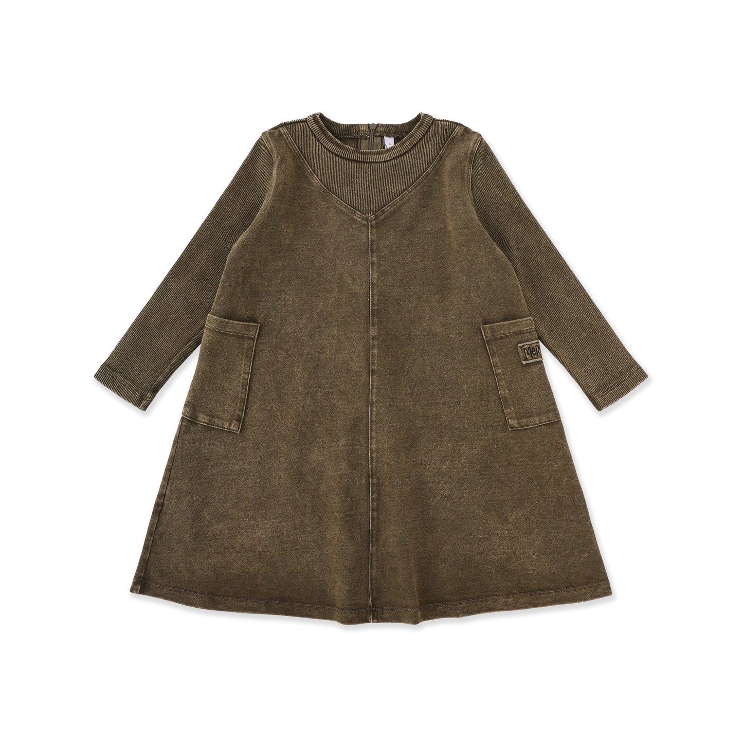 Acid Wash Pocket Dress 246 Green / 8