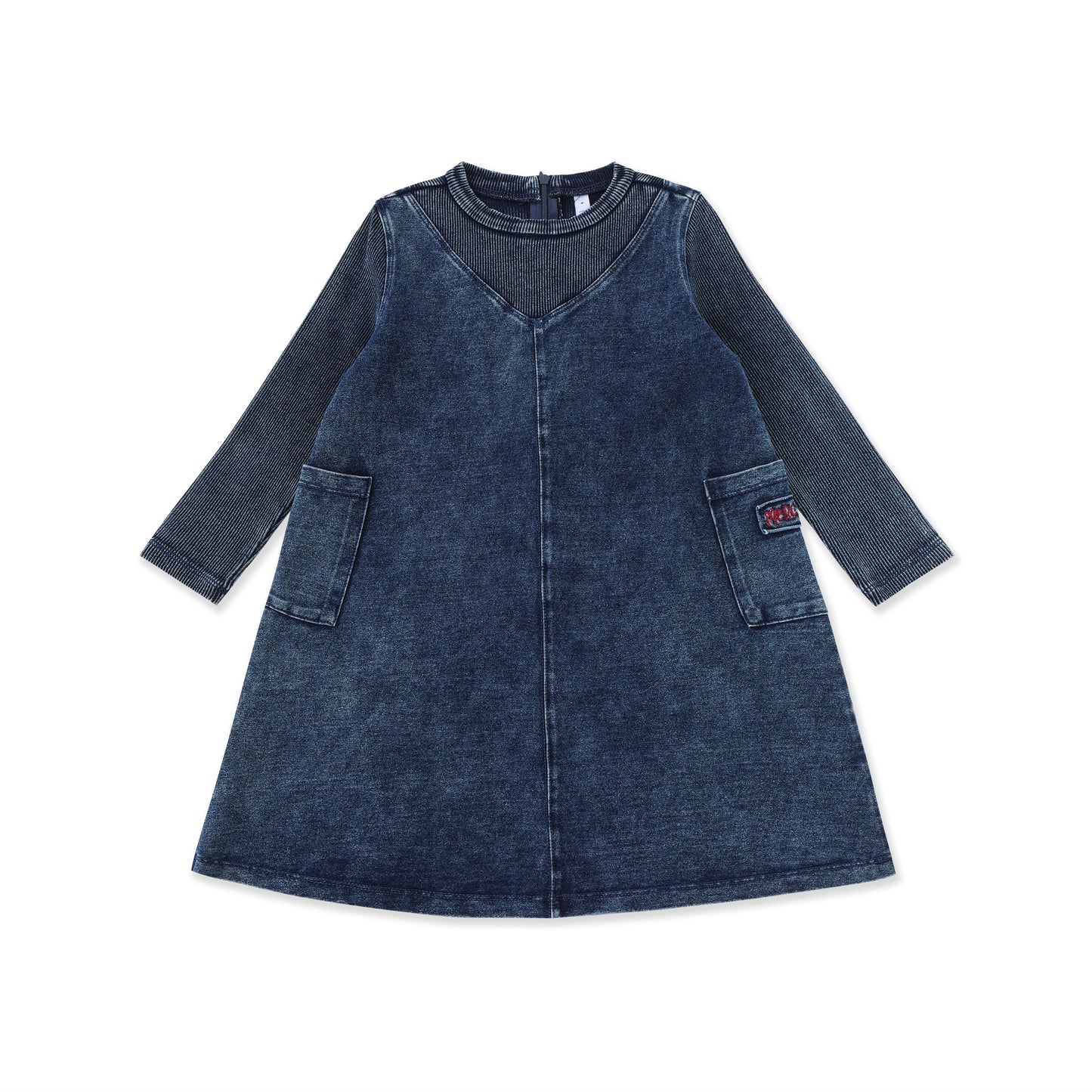 Acid Wash Pocket Dress 246 Blue / 8