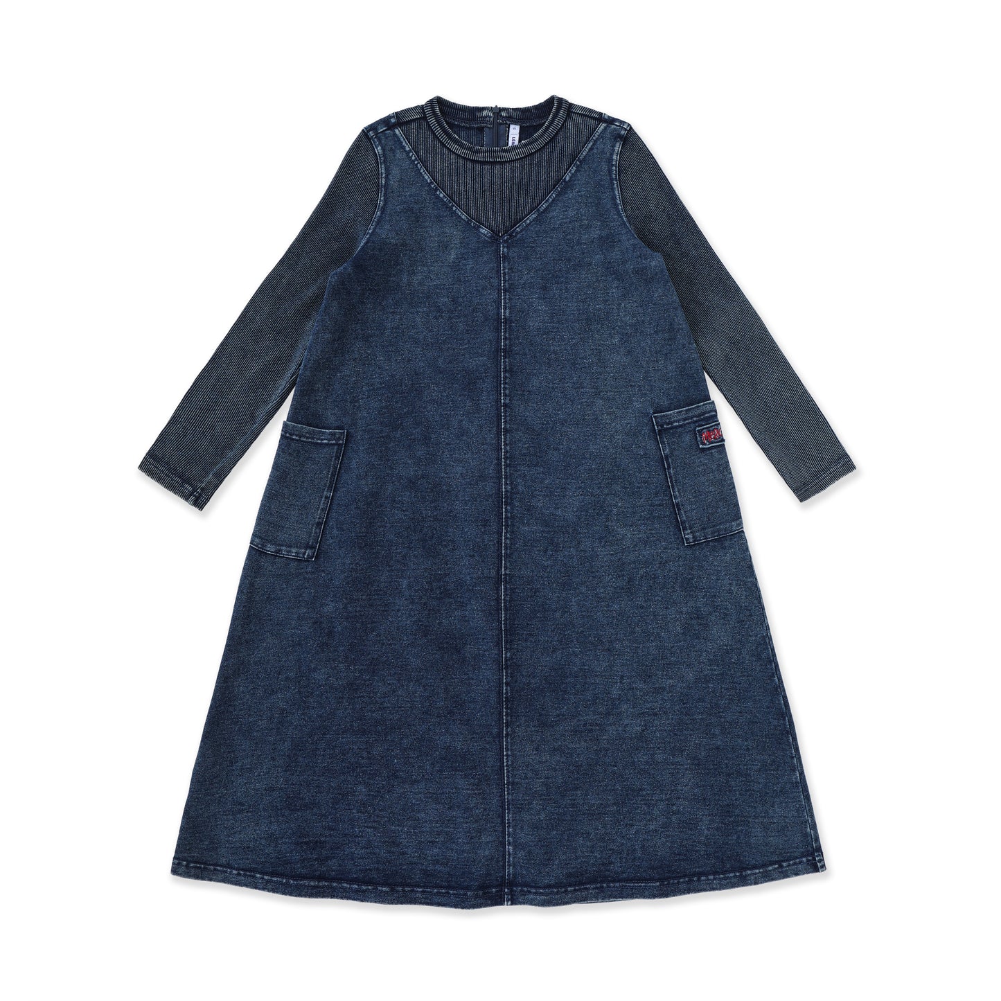 Acid Wash Pocket Dress — Teens 250 Blue / 16