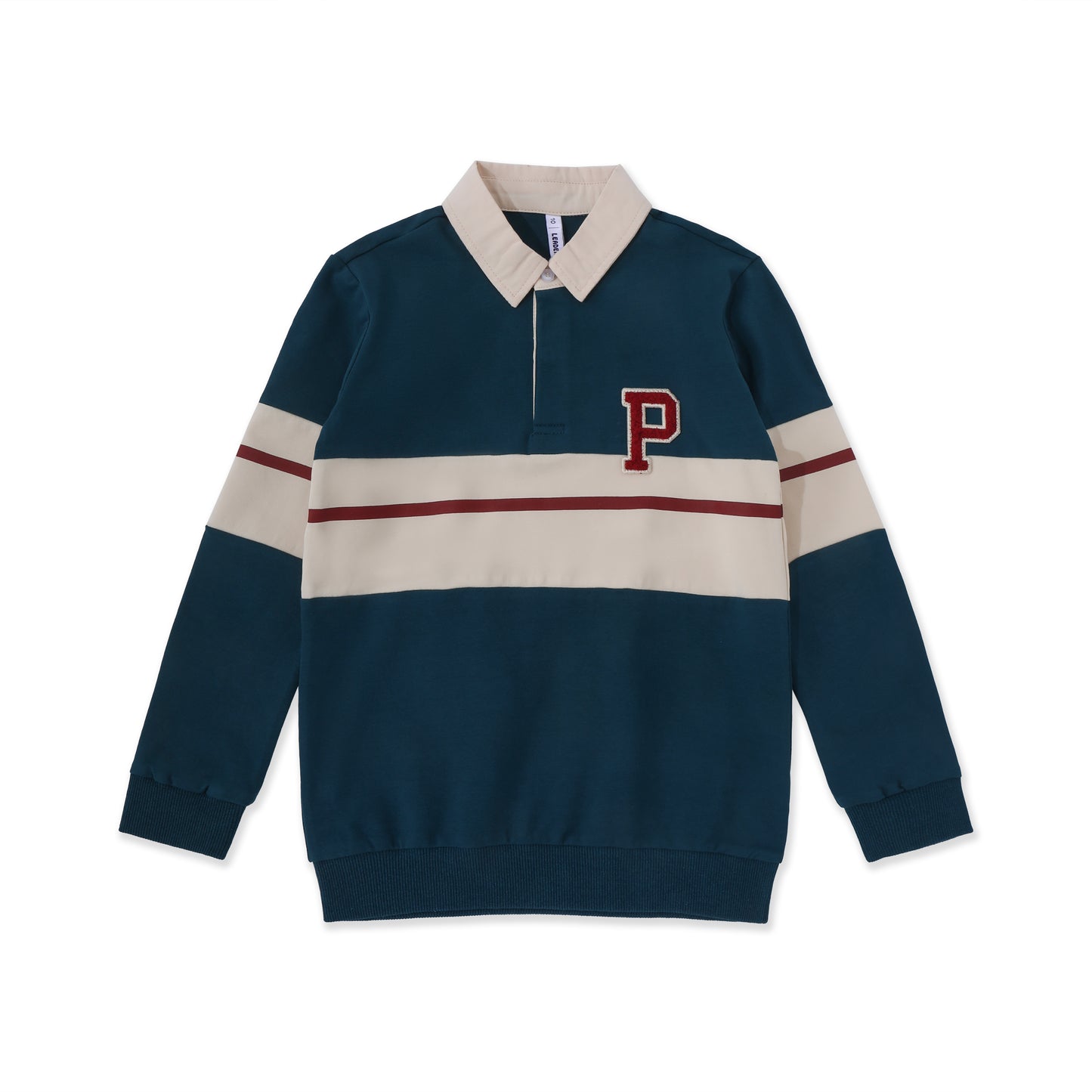 Varsity Stripe Polo Sweater 257 Teal / 16