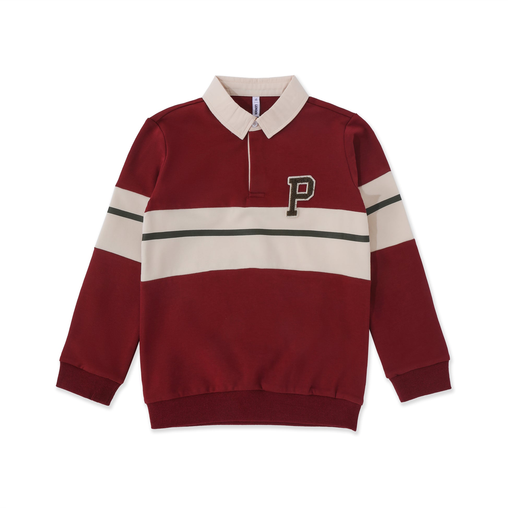 Varsity Stripe Polo Sweater 257 Maroon / 16