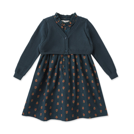 Vintage Garden Knit Cardigan Dress 259 Teal / 8