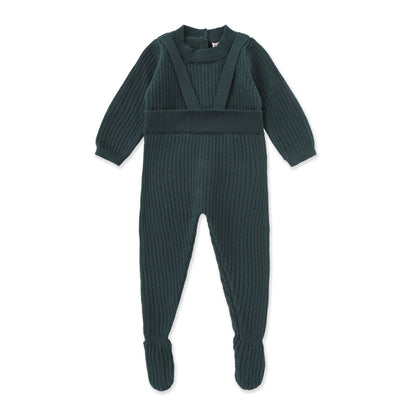Vintage Garden Knit Romper 262 Teal / 0-3