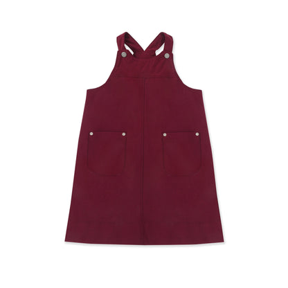Pinafore Jumper Dress — Stretch Bengaline 503 Maroon / 14
