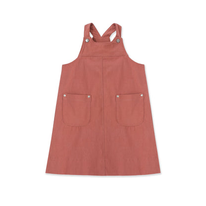 Pinafore Jumper Dress — Stretch Bengaline 503 Pink / 14