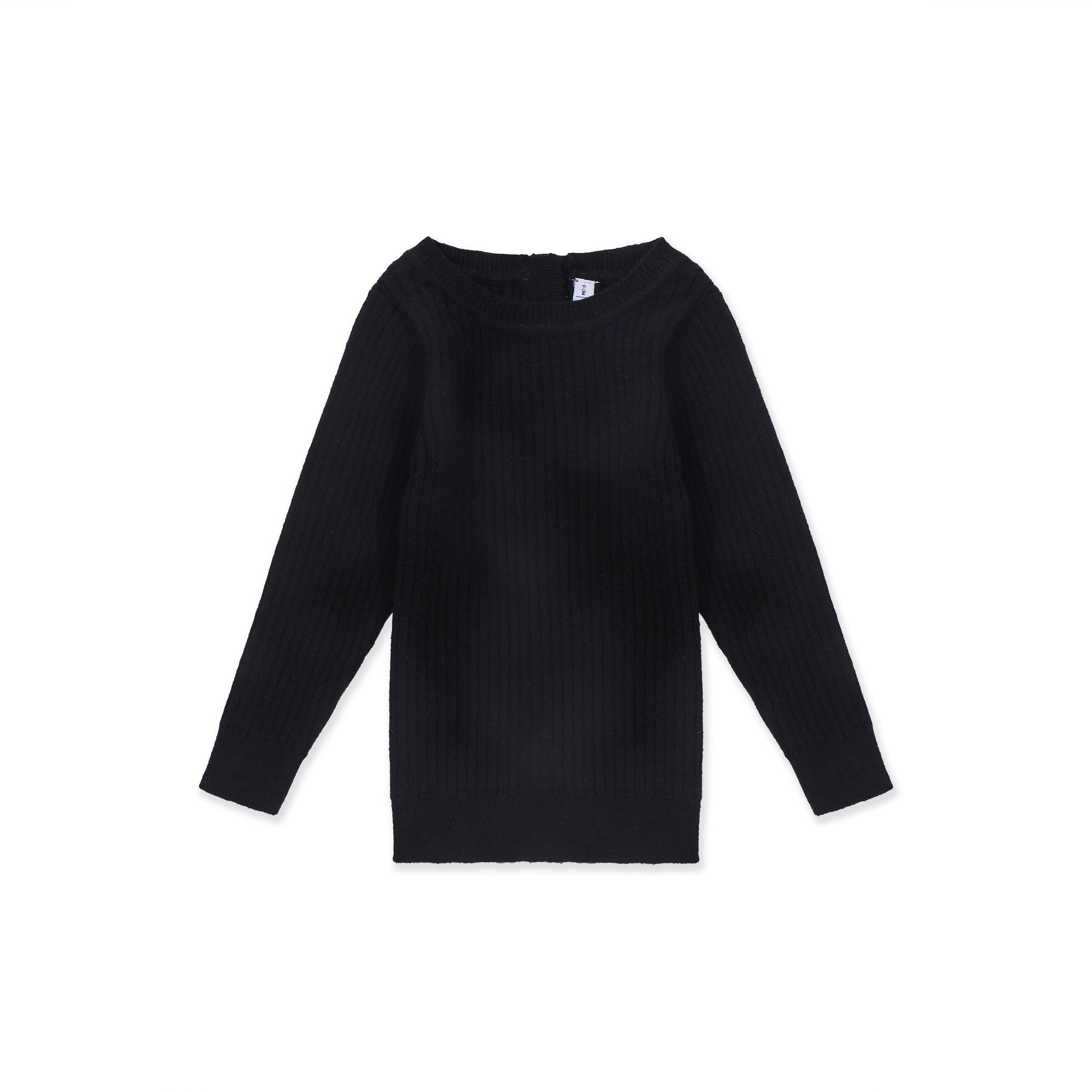Classic Ribbed Crewneck — Baby 516 Black / 0-3