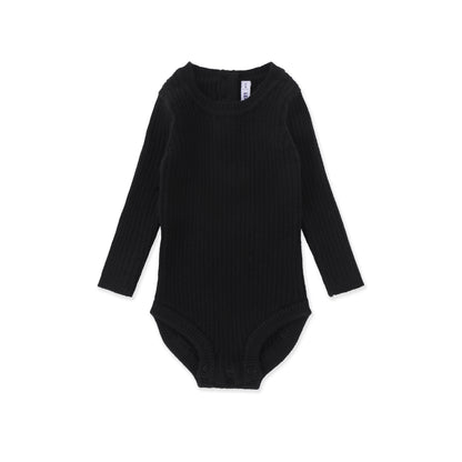 Ribbed Long Sleeve Bodysuit 519 Black / 0-3