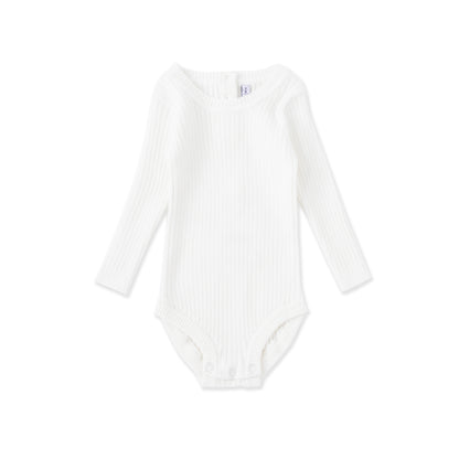 Ribbed Long Sleeve Bodysuit 519 Black / 2