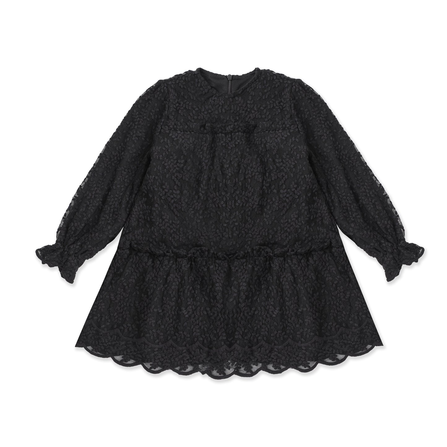 Tiered Bow Detail Dress — Textured Knit 520 Black / 14