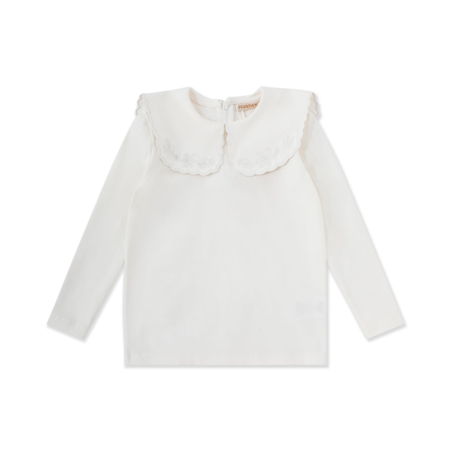 Embroidered Yoke Jersey Top 522 Cream / 16