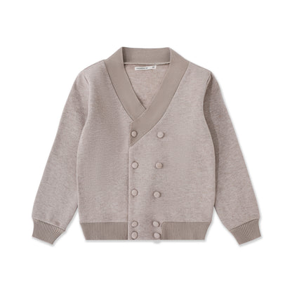 Boys’ Stretch Knit Cardigan — Tweed Look 524 Beige / 14
