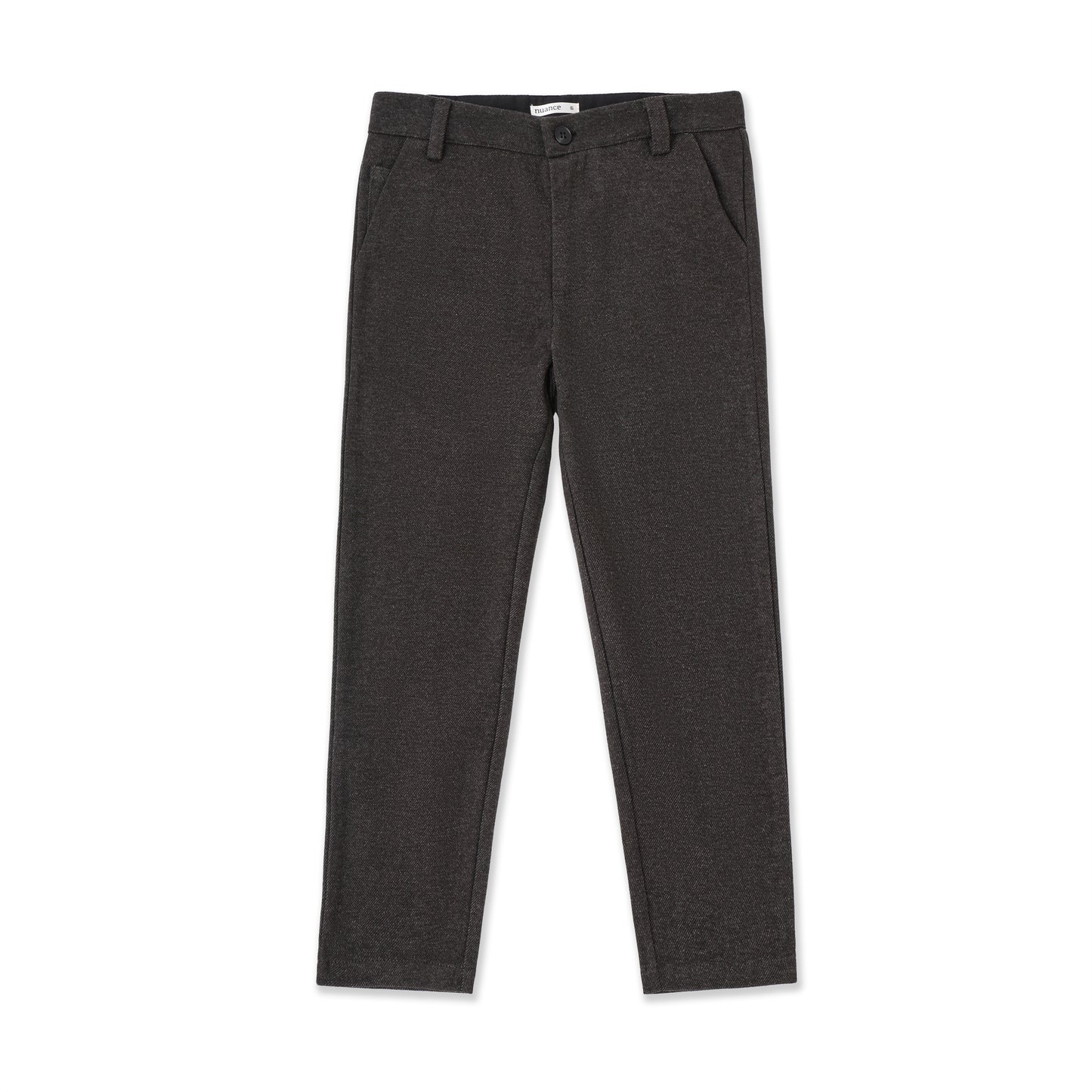 Boys’ Slim Ponte Pants — Stretch Tweed Look 525 Dark Grey / 14