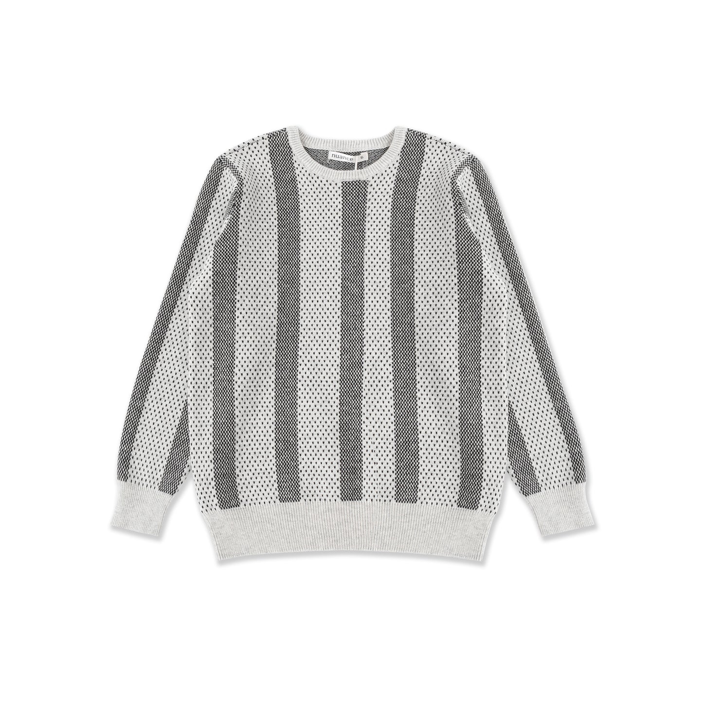 Plaid Texture Knit Sweater 528 Black / 16