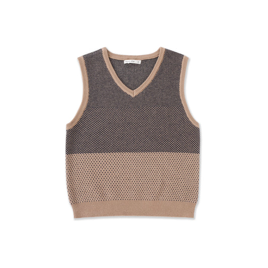 Sleeveless Vest — Textured Tweed Knit 529 Navy / 12