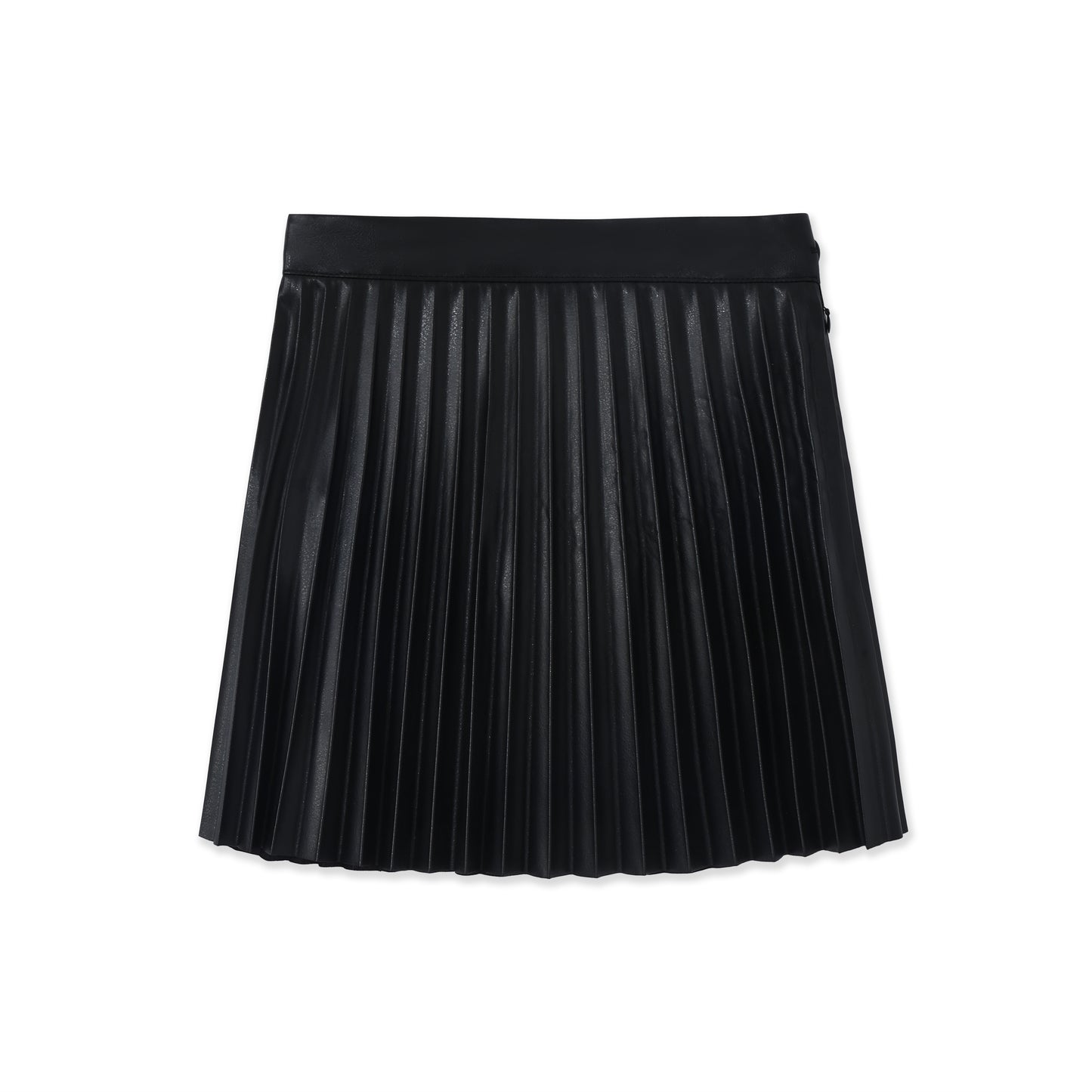 Pleated Faux Leather Skirt 531 Black / 18