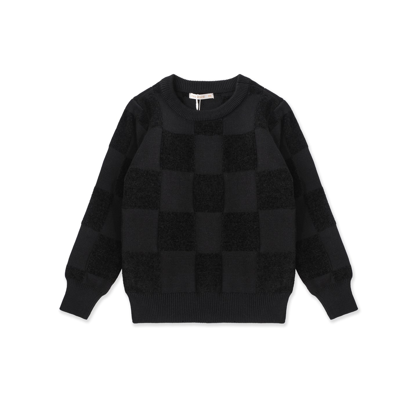 Chenille Check Sweater 532 Black / 16